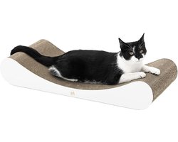 Krabmat: Petrebels Krabmat Lily 75, krabkarton voor katten uit zeer stabiel karton, krabkarton 75 x 31 x 13 cm, kleur wit
