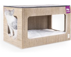 Petrebels Wandmeubel wandmontage Klimmuur Kat - Kattenmuur Box 60-Old Grey - 60 x 35 x 35 cm
