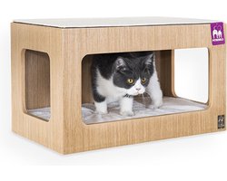 Petrebels Wandmeubel wandmontage Klimmuur Kat - Kattenmuur Box 60-Rusty Oak - 60 x 35 x 35 cm
