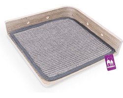 Petrebels Wandmeubel wandmontage Klimmuur Kat - Kattenmuur Corner lounge 35-Old Grey - 35 x 35 x 6 cm