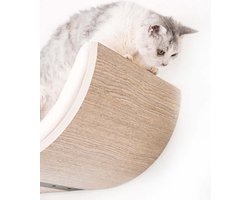 Petrebels Wandmeubel wandmontage Klimmuur Kat - Kattenmuur Curve 70-Old Grey - 70 x 20 x 35 cm