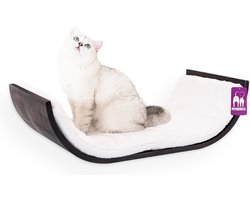 Petrebels Wandmeubel wandmontage Klimmuur Kat - Kattenmuur Curve 70-Wengé - 70 x 20 x 35 cm