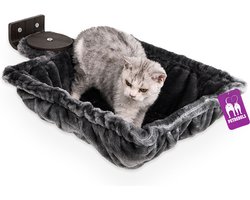 Petrebels Wandmeubel wandmontage Klimmuur Kat - Kattenmuur Hang square 1240 set-Wengé - 40 x 40 x 6 cm