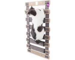 Petrebels Wandmeubel wandmontage Klimmuur Kat - Kattenmuur Ladder 91-Old Grey - 91 x 40 x 2 cm