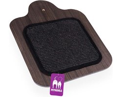 Petrebels Wandmeubel wandmontage Klimmuur Kat - Kattenmuur Level 40-Wengé - 40 x 40 x 2 cm