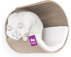 Petrebels Wandmeubel wandmontage Klimmuur Kat - Kattenmuur Moon 40-Old Grey - 40 x 40 x 35 cm