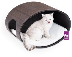 Petrebels Wandmeubel wandmontage Klimmuur Kat - Kattenmuur Oval Office 60-Wengé - 60 x 40 x 35 cm