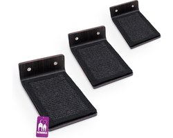 Petrebels Wandmeubel wandmontage Klimmuur Kat - Kattenmuur Step 25 set-Wengé - 25 x 15 x 10 cm