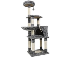 PIPIPOXER-Krabpaal Voor Katten Met 5 Niveaus - 135x48x40 CM- Krabpaal Voor Katten-Donkergrijs