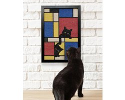 PiuPaw™ Cat Wall Art Scratching Board (Composition) - Space Saving / with Frame / No Nails Installation / Long Lasting Natural Sisal / Kattenkrabber Kattenspeeltjes / Krabplank Muur / Planche Murale Chat / KerstCadeau Christmas Gift