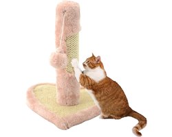 Plush Scratching Post with Sisal- Intelligent Toy for Cats- Suitable for Small to Medium Cats