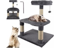 Purlov Kattenkrabpaal 71cm Grijs - Ultieme Speel- en Rustplaats voor Katten