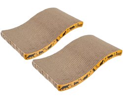 Purlov Krabpaal horizontaal - 2x - karton - golfvormig - katten ontspanning - spelen - nagels scherpen