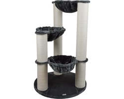 Quapas - kattenkrabpaal Phoenix - Topkwaliteit - donkergrijs - extra stevig - 3 hangmatten XXL 128cm