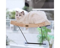 Raamplek voor katten - kattenhangmat - 42 x 30 x 6,5 cm - sisal - massief hout