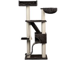 RHRQuality Krabpaal Voor Grote Katten - Kilimandjaro de Luxe – 195 cm Hoog – Met 12 cm Sisalpalen & Luxe Ligplaats – Donkergrijs