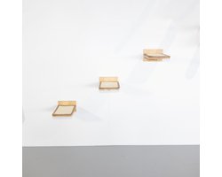 RHRQuality Wandmeubel Klimmuur Kat - XXL Muur Plateaus Set 3 – Draagkracht tot 20KG – Voor Grote Katten – Met Antislip Bedekking – Cappuccino