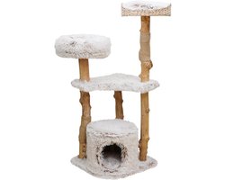 Robuuste Krabpaal met Platform en Hol – Hoge Kattenboom met Jute Krabmogelijkheden