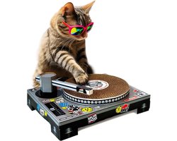 Scratching Plate Player for Cats - Turnplayer & DJ Mixer Scratching Post