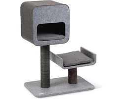 Scratching tree  tinka felt, grey, 60 x 40 x 82 cm