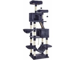 Segenn's Hoge krabpaal XL - kattenboom - kattenbak - hoog XL Luxe kattenhuis - Rookgrijs
