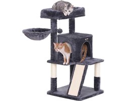 Segenn's Krabpaal met Krabplank - met Groot Uitkijkplatform - 96 cm - Rookgrijs