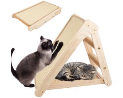 Sibosen Opvouwbare Krabplank voor Katten, 53 x 49 x 45 cm Krabplank voor Katten, 3 in 1 Slijtvaste Krabplank voor Katten, Gemaakt van Hoogwaardig Sisal, Geen Installatie Nodig