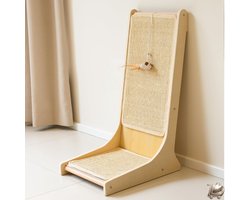 Sisal Krabpaal voor Katten - Staande en Muurbevestigde Verticale Krabmat - L-Vorm 105° - Hoogwaardige Sisal Bekleding - Energieklasse A - Katten Speel- en Krabmeubel