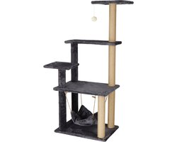 Krabpaal: Springos Krabpaal - 6 Etages - Voor Katten - Toren - Meubelbescherming - 52 x 37 x 121 cm - Grijs