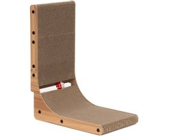 Krabpaal: Springos Krabpaal - Voor Katten - Meubelbescherming - Met Bel - Kattenkruid - 50 cm - Bruin
