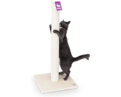 Stabiele Krabpaal voor Katten met Hoge Kwaliteit Sisal en Pluche - 90 cm Creme Beige