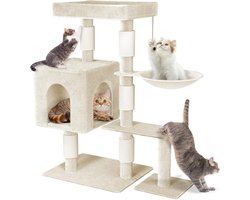 Stevige, Hoge Krabpaal van 92,5 cm met Zachte Ligplekken en Sisal Krabpalen