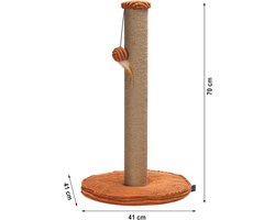 Stijlvolle Geribbelde Krabpaal met Jute Stam voor Katten 70 cm Hoog