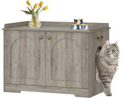Stijlvolle Kattenkast met Handgrepen voor Kattentoilet en Kattenbak | 50 x 80 x 57 cm | Houten Bijzettafel met Duurzame Constructie