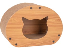 Stijlvolle Krabpaal Met Huisje Voor Katten - Duurzaam En Elegant Krabmeubel