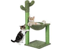 Stijlvolle Krabpalen - Cat Tree Cactus Groene Hangmat met Bal H: 91cm/35.8"
