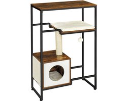 Sumpas - Krabpaal voor katten - Kattenboom - Duurzaam Houten Ontwerp - Sisal Bekleding - 2-in-1 meubels