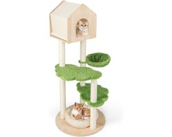 SureDeal® - Kattenhuis - Kattenboom - Krabpaal - Kattenbak - 60x60x139 cm - Kattenmand - Dressoir - Katten - Dierenhuis