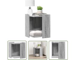 The Living Store Kattenbakkast 42x42x51 cm bewerkt hout grijs sonoma eikenkleur - Kattenbak Kast - Kattenbak Meubel - Kattenbak Hider - Kattenhuisje - Krabpaal