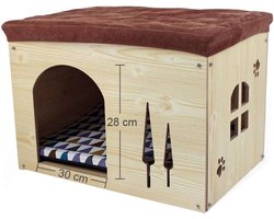Thuys – Hondenhuisjes Voor Binnen – Stylevol Ontwerp – Hondenmand Gemaakt Van Hout – 57 x 40 x 40cm – Hout