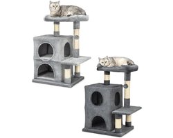 Thuys – Krabton Voor Katten – Krabmeubel – Krabboom – 50 x 40 x 80cm – Lichtgrijs