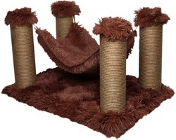 Topmast Krabpaal Fluffy Maui - Bruin - 59 x 39 x 34 cm - Katten Hangmat - Made in EU - Krabpaal voor Katten - Stevig Sisal Touw