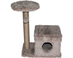 Topmast Krabpaal Fluffy Nevada - Beige - 72 x 39 x 80 cm - Made in EU - Krabpaal voor Katten - Met Kattenhuis - Sterk Sisal Touw
