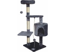 Krabpaal: Topmast Krabpaal - Klimpaal - Kattenpaal - Montreal - Grijs - 40 x 40 x 112 cm