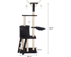 Topmast Krabpaal SARA - Zwart - 50 x 35 x 138 cm