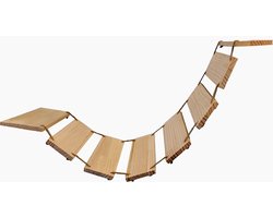 Trend24 - Katten klimmuur - Kattentrap - Klimmuur kat - Katten klim wand - Katten brug - Katten wandmeubel - Katten muur - Katten klimmuur onderdelen - Kattenmuur - 115 x 32,5 x 13 cm - Hout - Sisal