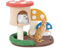 Trendmix Krabpaal Kat – Paddenstoellook – 60 x 49 x 59 cm – Kattenmand, Sisal Krabplank & Speelbal