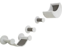 Trixie - Katten Klimset Voor Aan De Muur - 4 Klimplekken - Wit/Grijs