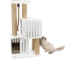 TRIXIE-Kattenkrabpaal-BE-NORDIC-Skadi-wit-en-zandkleurig