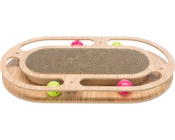 Trixie Krabkarton - Met Speelgoed - Hout - Met Catnip - 46X25X4 cm